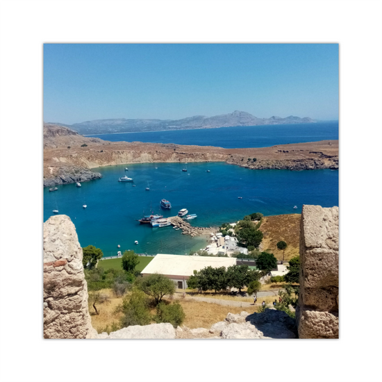 Canvas Art. Grecian  Landmarks &  Seascapes. Acropolis. Lindos. Rhodes. Greece.