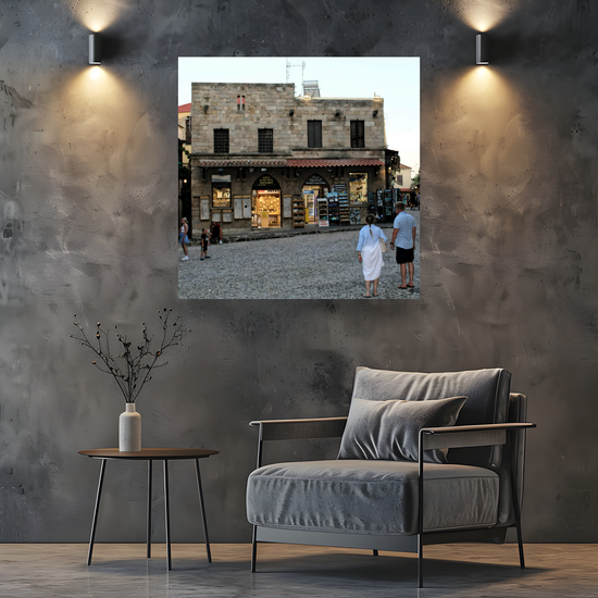 Canvas Art. Grecian Cityscapes & Landscapes. Rhodes Medieval Town. Greece.