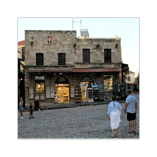 Canvas Art. Grecian Cityscapes & Landscapes. Rhodes Medieval Town. Greece.