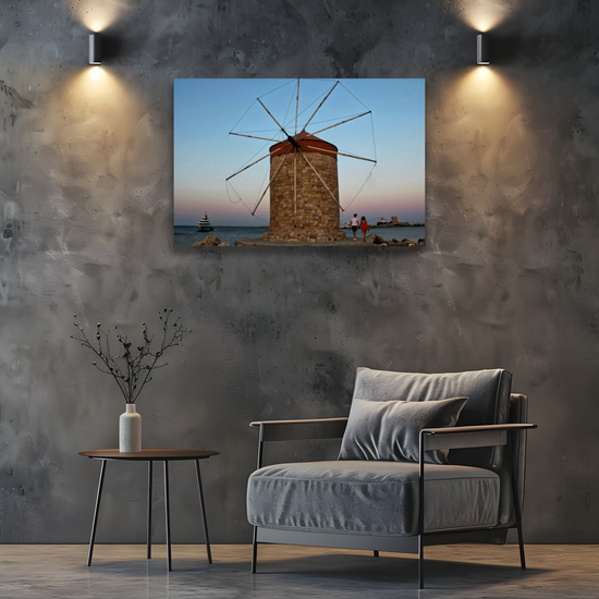 Canvas Art. Grecian Cityscapes & Seascapes. Mandraki Harbour. Rhodes. Greece.