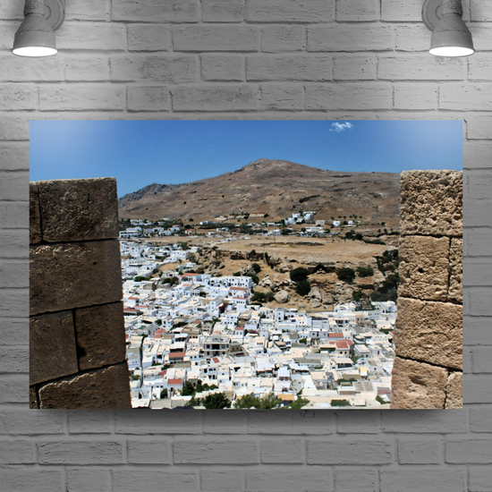 Canvas Art. Grecian Landscapes & Landmarks. Acropolis. Lindos. Rhodes. Greece.