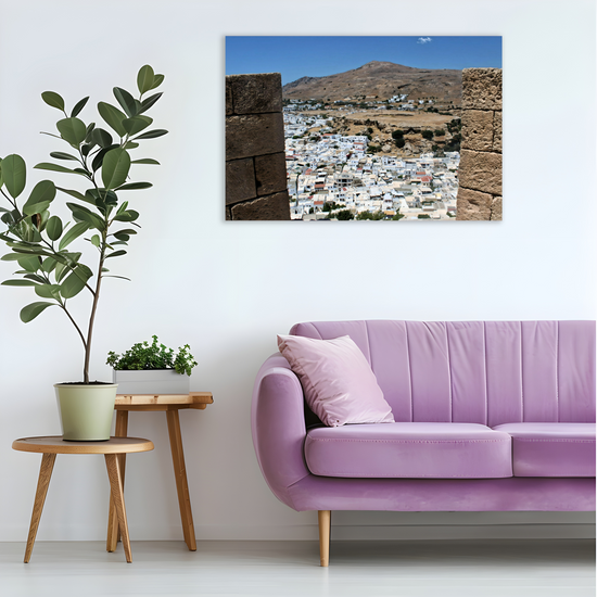 Canvas Art. Grecian Landscapes & Landmarks. Acropolis. Lindos. Rhodes. Greece.