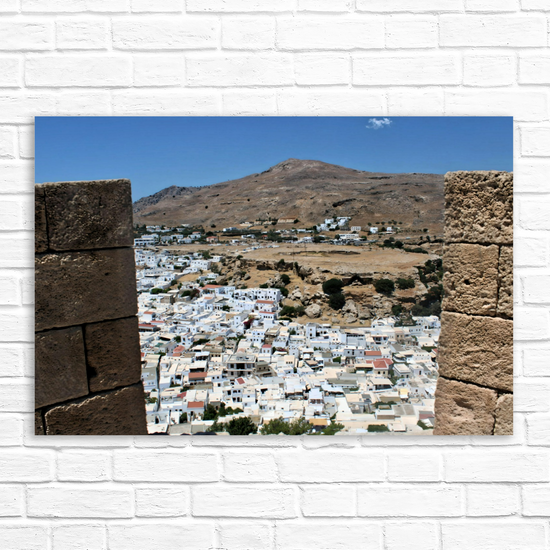 Canvas Art. Grecian Landscapes & Landmarks. Acropolis. Lindos. Rhodes. Greece.
