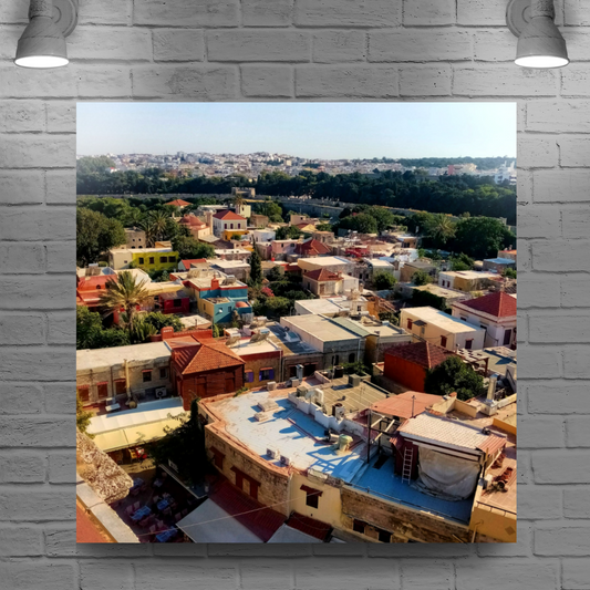 Canvas Art. Grecian Cityscapes & Landscapes. Rhodes Medieval Town. Greece.