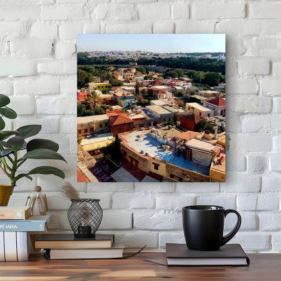 Canvas Art. Grecian Cityscapes & Landscapes. Rhodes Medieval Town. Greece.