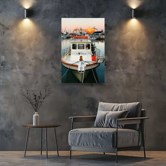 Canvas Art. Grecian Cityscapes & Seascapes. Mandraki Harbour. Rhodes. Greece.