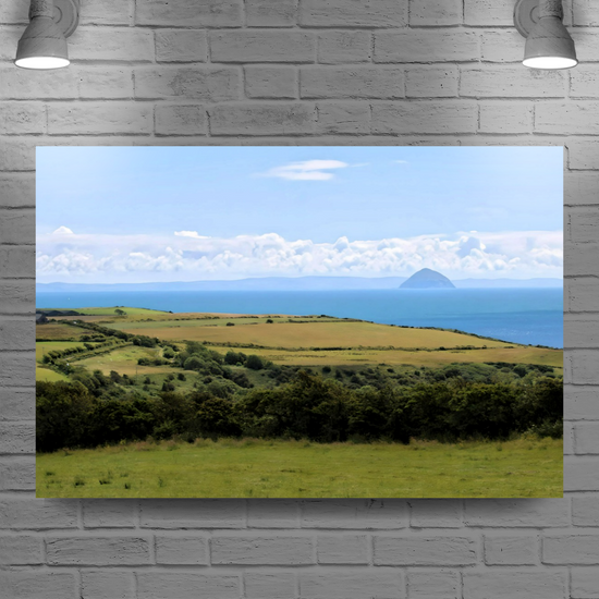 Canvas Art. Scottish Landscapes & Seascapes. Sliddery. Ailsa Craig View. Isle of Arran. Scotland.