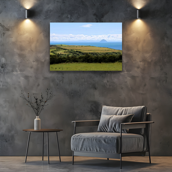 Canvas Art. Scottish Landscapes & Seascapes. Sliddery. Ailsa Craig View. Isle of Arran. Scotland.