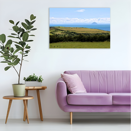 Canvas Art. Scottish Landscapes & Seascapes. Sliddery. Ailsa Craig View. Isle of Arran. Scotland.