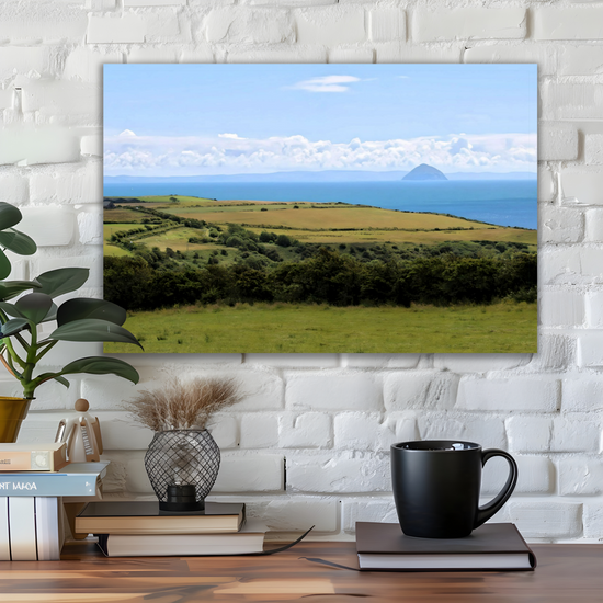 Giclée Mounted Wall Art Prints. Sliddery. Ailsa Craig View. Isle of Arran. Scotland.