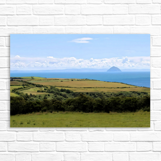 Giclée Mounted Wall Art Prints. Sliddery. Ailsa Craig View. Isle of Arran. Scotland.
