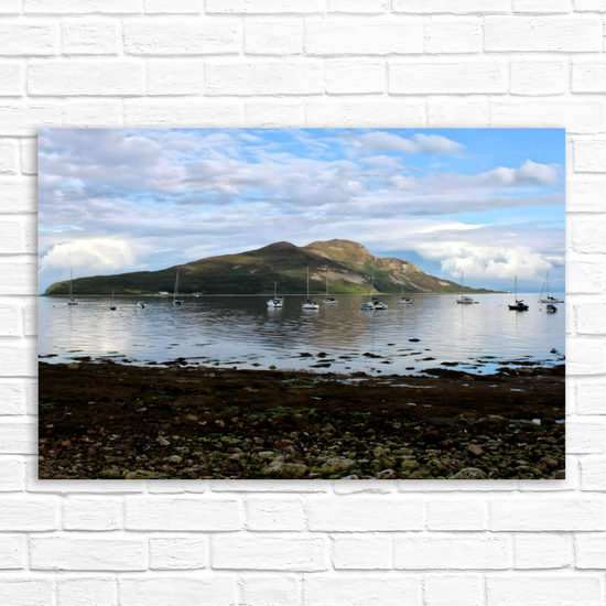 Canvas Art. Scottish Landscapes & Seascapes. Lamlash. Holy Isle View. Isle of Arran. Scotland.