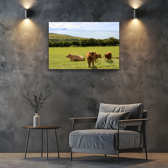 Canvas Art. Scottish Landscapes & Seascapes. Sliddery. Ailsa Craig View. Isle of Arran. Scotland.