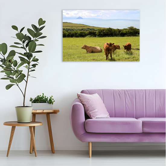 Canvas Art. Scottish Landscapes & Seascapes. Sliddery. Ailsa Craig View. Isle of Arran. Scotland.