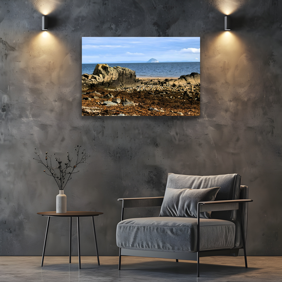 Canvas Art. Scottish Landscapes & Seascapes. Sliddery.  Ailsa Craig View.  Isle of Arran. Scotland.Isle of Arran.
