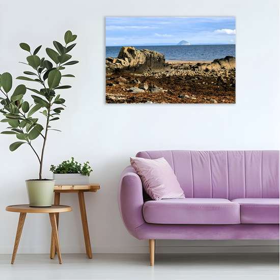 Canvas Art. Scottish Landscapes & Seascapes. Sliddery.  Ailsa Craig View.  Isle of Arran. Scotland.Isle of Arran.