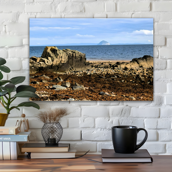 Canvas Art. Scottish Landscapes & Seascapes. Sliddery.  Ailsa Craig View.  Isle of Arran. Scotland.Isle of Arran.
