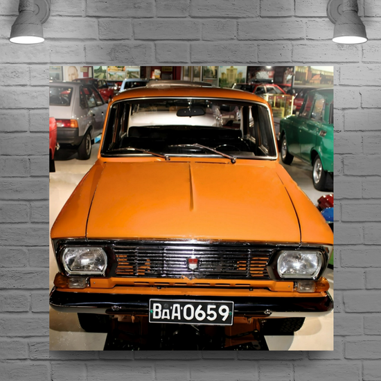 Canvas Art. Bulgarian Cityscapes & Transport. Moskvich 1970. Retro Museum. Varna. Bulgaria.