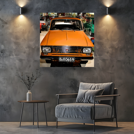 Canvas Art. Bulgarian Cityscapes & Transport. Moskvich 1970. Retro Museum. Varna. Bulgaria.