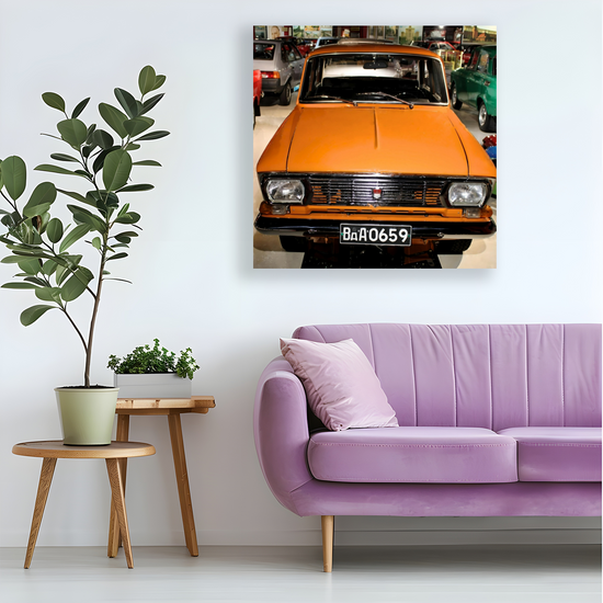 Canvas Art. Bulgarian Cityscapes & Transport. Moskvich 1970. Retro Museum. Varna. Bulgaria.