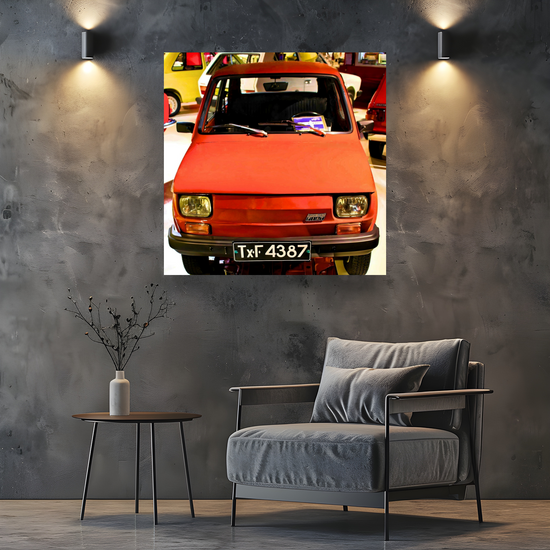 Canvas Art. Bulgarian Cityscapes & Transport. Polish Fiat 1973.  Retro Museum. Varna. Bulgaria.