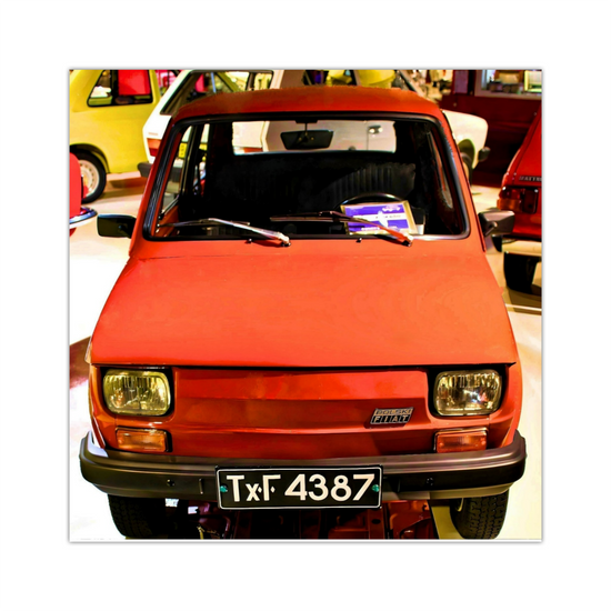 Canvas Art. Bulgarian Cityscapes & Transport. Polish Fiat 1973.  Retro Museum. Varna. Bulgaria.