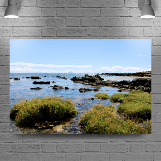 Canvas Art. Scottish Landscapes & Seascapes. Kildonan Beach. Ailsa Craig. Isle of Arran. Scotland.