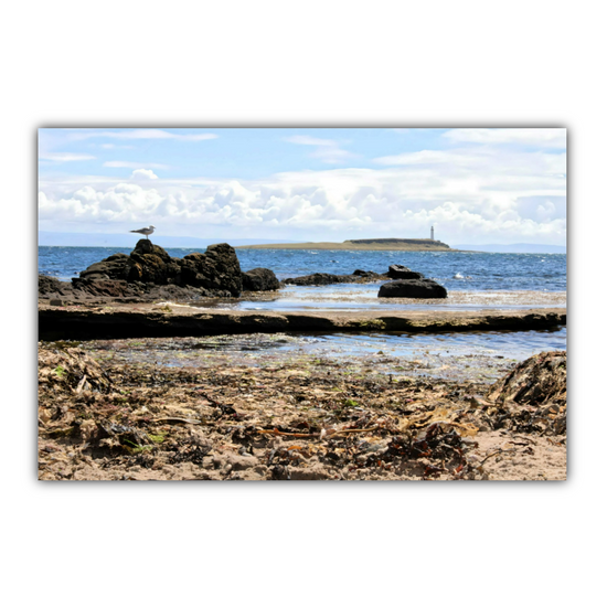 Canvas Art. Scottish Landscapes & Seascapes. Kildonan Beach. Ailsa Craig & Pladda Island. Isle of Arran. Scotland.