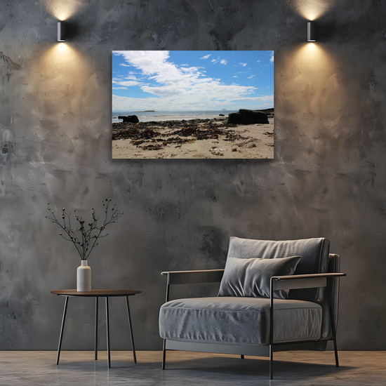 Canvas Art. Scottish Landscapes & Seascapes. Kildonan Beach. Ailsa Craig. Pladda Island. Isle of Arran. Scotland.