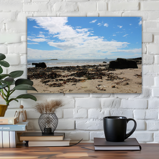 Canvas Art. Scottish Landscapes & Seascapes. Kildonan Beach. Ailsa Craig. Pladda Island. Isle of Arran. Scotland.