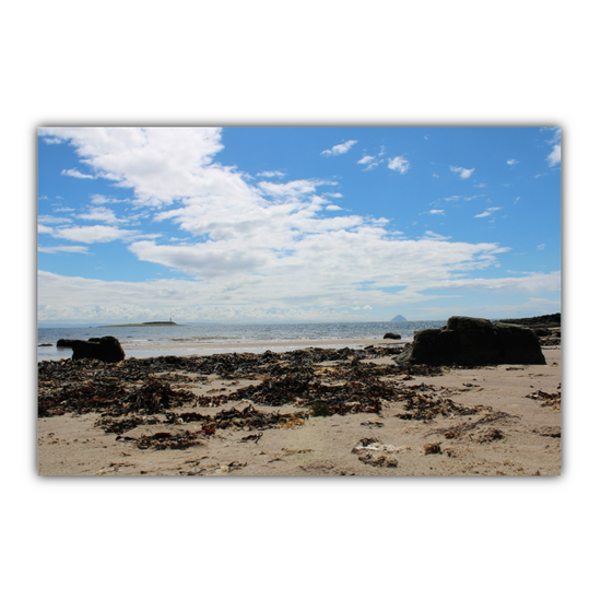 Canvas Art. Scottish Landscapes & Seascapes. Kildonan Beach. Ailsa Craig. Pladda Island. Isle of Arran. Scotland.