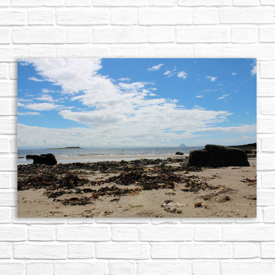Canvas Art. Scottish Landscapes & Seascapes. Kildonan Beach. Ailsa Craig. Pladda Island. Isle of Arran. Scotland.
