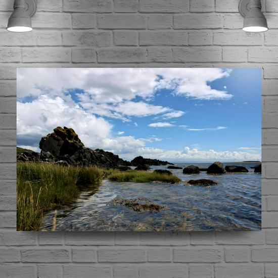 Canvas Art. Scottish Landscapes & Seascapes. Kildonan Beach. Pladda Island. Isle of Arran. Scotland.