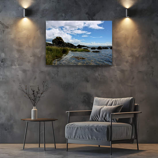 Canvas Art. Scottish Landscapes & Seascapes. Kildonan Beach. Pladda Island. Isle of Arran. Scotland.