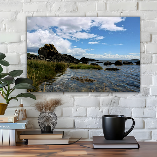 Canvas Art. Scottish Landscapes & Seascapes. Kildonan Beach. Pladda Island. Isle of Arran. Scotland.