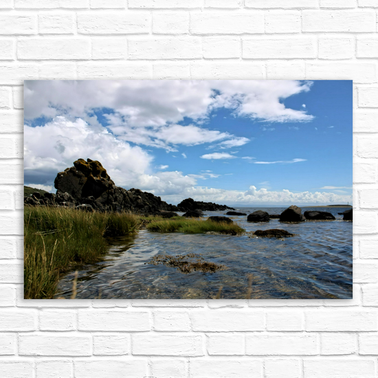Canvas Art. Scottish Landscapes & Seascapes. Kildonan Beach. Pladda Island. Isle of Arran. Scotland.