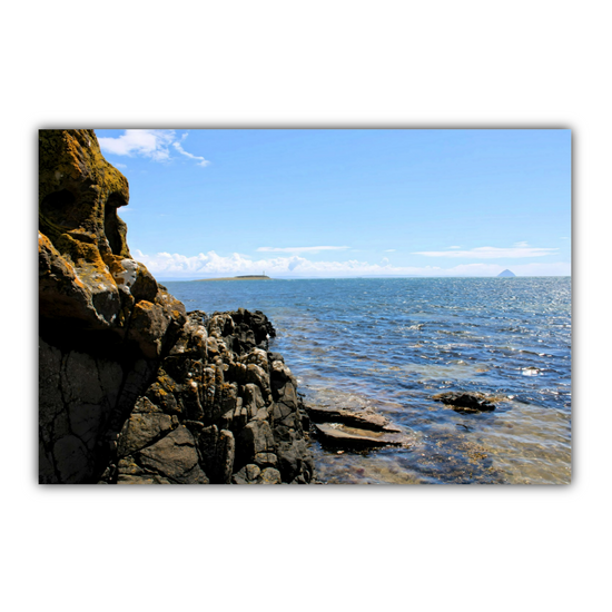 Canvas Art. Scottish Landscapes & Seascapes. Kildonan Beach. Ailsa Craig. Pladda Island. Isle of Arran. Scotland.