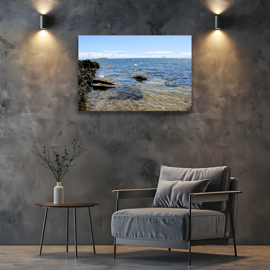 Canvas Art. Scottish Landscapes & Seascapes. Kildonan Beach. Ailsa Craig. Pladda Island. Isle of Arran . Scotland.