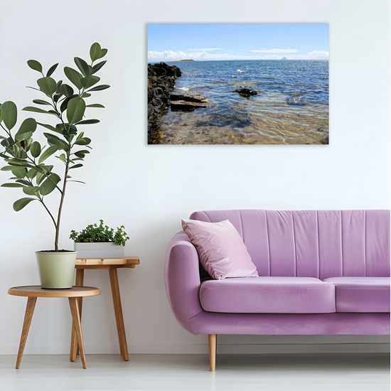 Canvas Art. Scottish Landscapes & Seascapes. Kildonan Beach. Ailsa Craig. Pladda Island. Isle of Arran . Scotland.