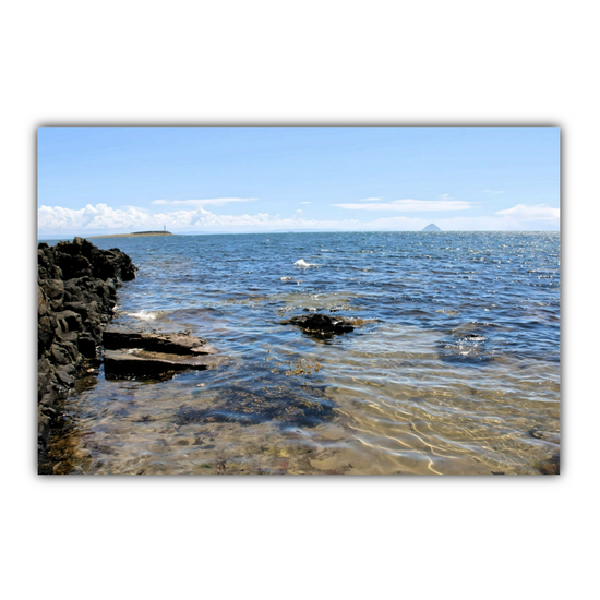 Canvas Art. Scottish Landscapes & Seascapes. Kildonan Beach. Ailsa Craig. Pladda Island. Isle of Arran . Scotland.
