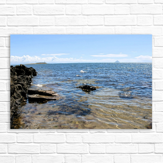 Canvas Art. Scottish Landscapes & Seascapes. Kildonan Beach. Ailsa Craig. Pladda Island. Isle of Arran . Scotland.