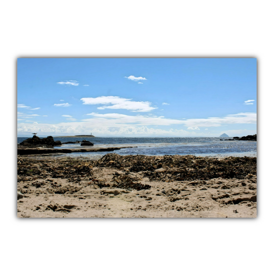 Canvas Art. Scottish Landscapes & Seascapes. Kildonan Beach. Ailsa Craig. Pladda Island. Isle of Arran. Scotland.