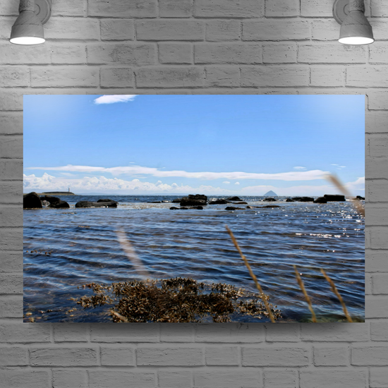 Canvas Art. Scottish Landscapes & Seascapes. Kildonan Beach. Ailsa Craig. Isle of Arran. Scotland.