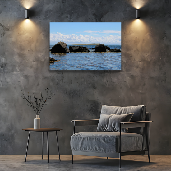 Canvas Art. Scottish Landscapes & Seascapes. Kildonan Beach. Pladda Island. Isle of Arran. Scotland.