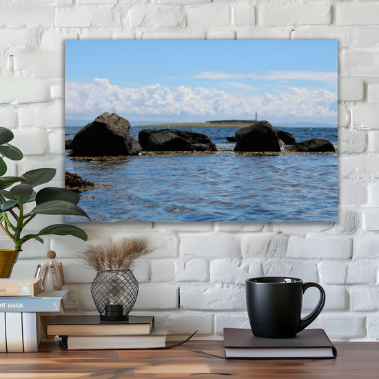 Canvas Art. Scottish Landscapes & Seascapes. Kildonan Beach. Pladda Island. Isle of Arran. Scotland.