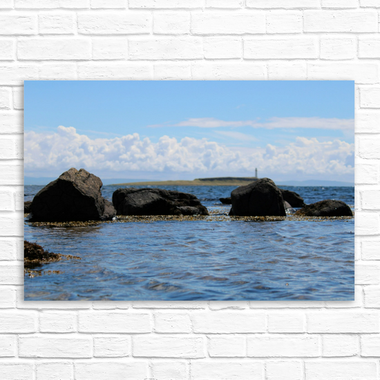 Canvas Art. Scottish Landscapes & Seascapes. Kildonan Beach. Pladda Island. Isle of Arran. Scotland.