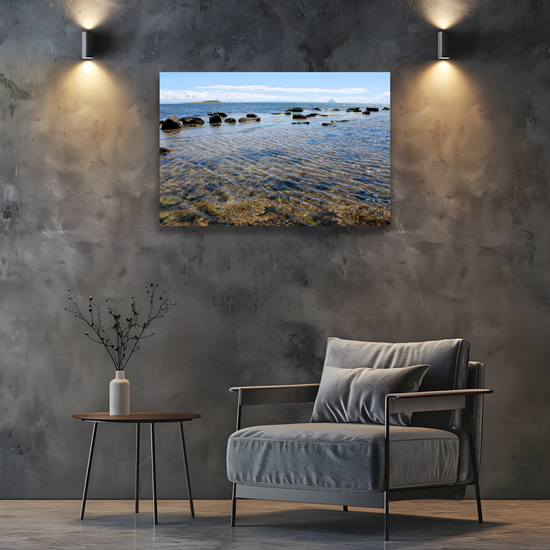 Canvas Art. Scottish Landscapes & Seascapes. Kildonan Beach. Ailsa Craig. Pladda Island. Isle of Arran. Scotland.