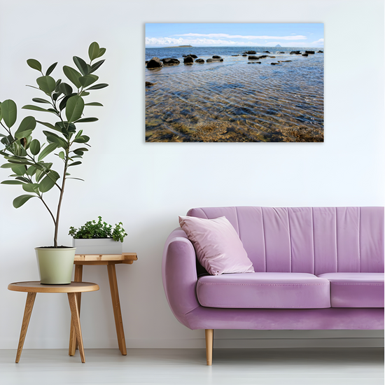 Canvas Art. Scottish Landscapes & Seascapes. Kildonan Beach. Ailsa Craig. Pladda Island. Isle of Arran. Scotland.