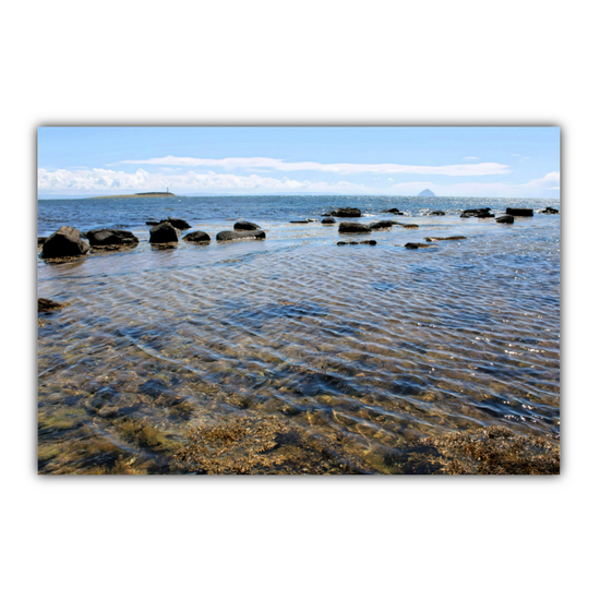 Canvas Art. Scottish Landscapes & Seascapes. Kildonan Beach. Ailsa Craig. Pladda Island. Isle of Arran. Scotland.