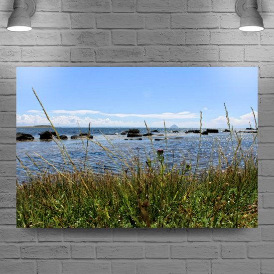Canvas Art. Scottish Landscapes & Seascapes. Kildonan Beach. Ailsa Craig. Pladda Island. Isle of Arran. Scotland.